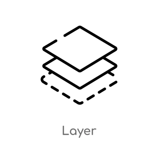 Umrissschichtvektorsymbol Isolierte Darstellung Schwarzer Einfacher Linien Aus Dem Geometriekonzept Editierbares — Stockvektor