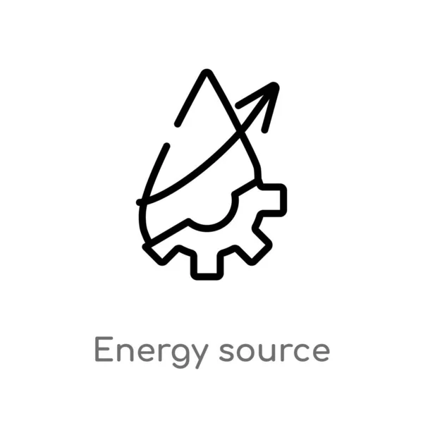 Contour Énergie Source Vecteur Icône Illustration Isolée Élément Ligne Simple — Image vectorielle
