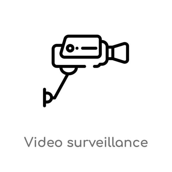 Aperçu Vidéo Icône Vectorielle Surveillance Illustration Isolée Élément Ligne Simple — Image vectorielle