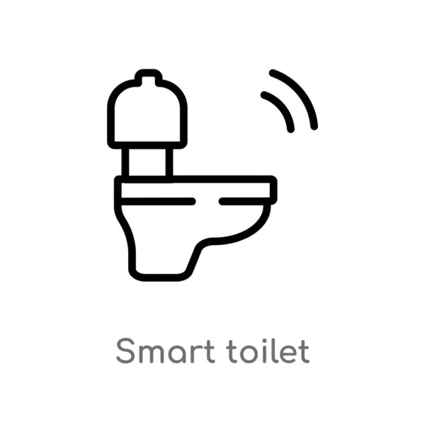 Umriss Smart Toilette Vektor Symbol Isolierte Darstellung Schwarzer Einfacher Linien — Stockvektor