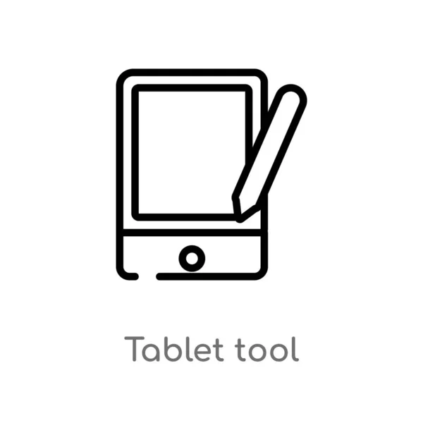 Esboço Tablet Ferramenta Vetor Ícone Isolado Preto Simples Ilustração Elemento —  Vetores de Stock