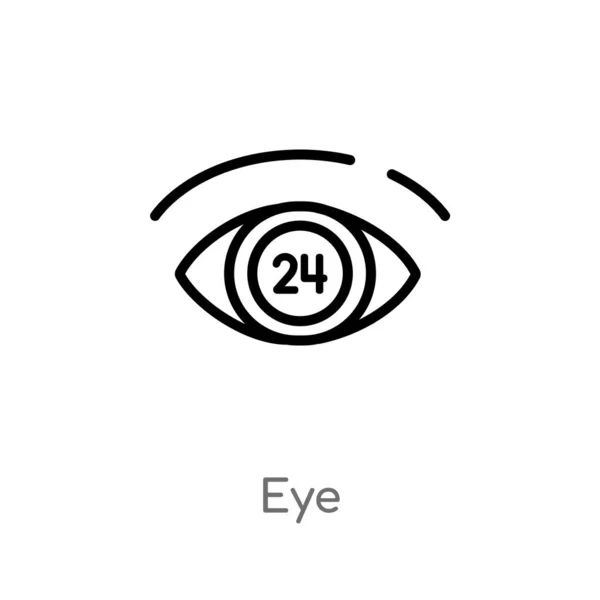 Εικονίδιο Διανυσματικών Περιγραμμάτων Ματιών Απομονωμένη Μαύρη Απλή Γραμμή Στοιχείο Εικόνας — Διανυσματικό Αρχείο