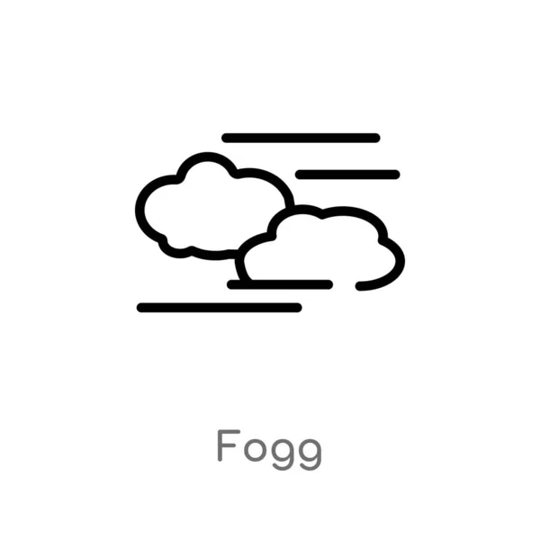 Контурна Піктограма Туману Ізольовані Чорні Прості Лінії Елемента Ілюстрації Концепції — стоковий вектор
