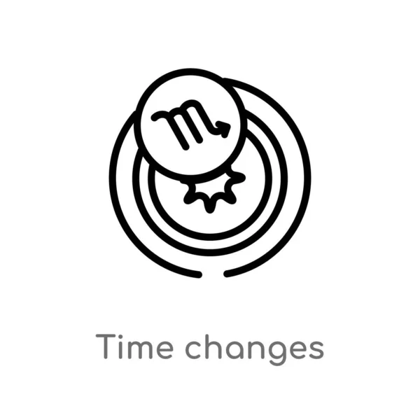 Esboço Tempo Muda Ícone Vetor Isolado Preto Simples Ilustração Elemento — Vetor de Stock
