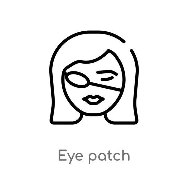 Outline Eye Patch Vector Icon Isolated Black Simple Line Element — Stock Vector