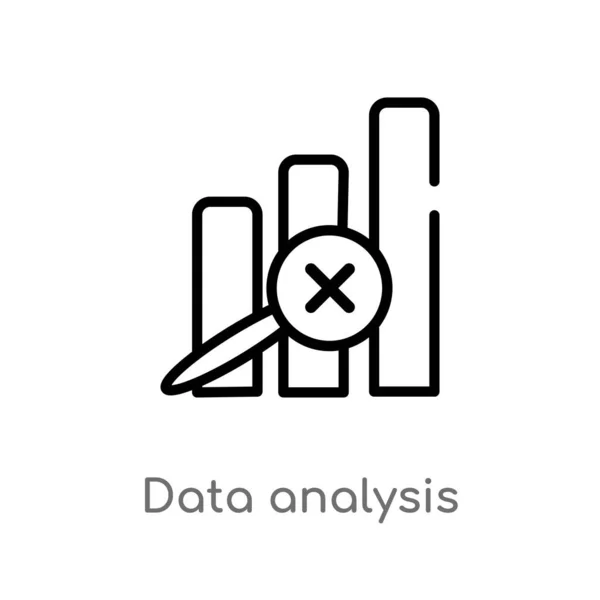 Vázlat Adat Analízis Vektor Ikon Izolált Fekete Egyszerű Vonal Elem — Stock Vector