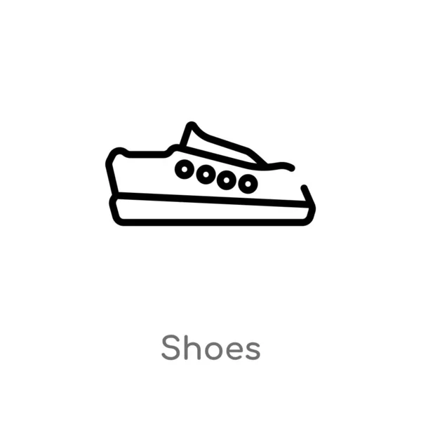 Esboço Sapatos Vetor Ícone Isolado Preto Simples Ilustração Elemento Linha — Vetor de Stock