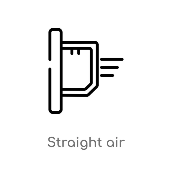 Outline Straight Air Vector Icon Isolated Black Simple Line Element — Stock Vector