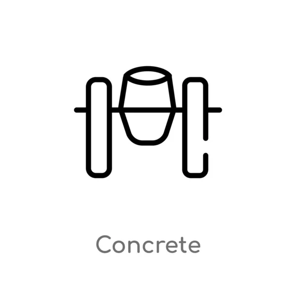 Contorno Icono Vector Concreto Aislado Negro Simple Línea Elemento Ilustración — Vector de stock