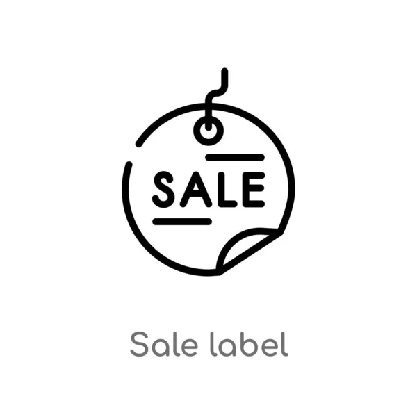 Outline Sale Label Vector Icon Isolated Black Simple Line Element — Stock Vector