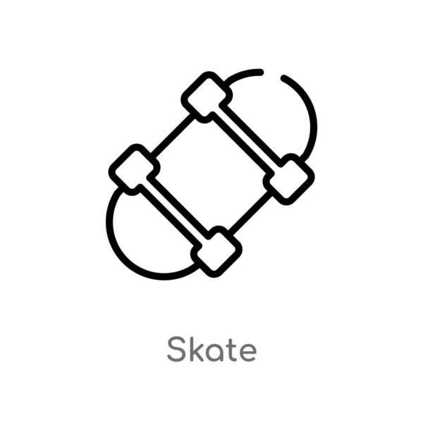 Outline Skate Vector Icon Isolated Black Simple Line Element Illustration — Stock Vector