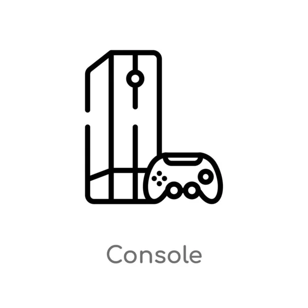 Pictogram Van Overzichts Console Vector Geïsoleerde Zwarte Eenvoudige Lijn Element — Stockvector