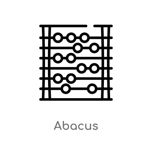 Abacus Vektor Ikon Körvonalazása Izolált Fekete Egyszerű Vonal Elem Illusztráció — Stock Vector