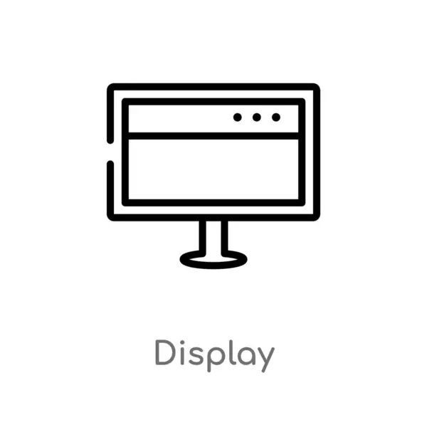 Contorno Icono Del Vector Visualización Aislado Negro Simple Línea Elemento — Vector de stock