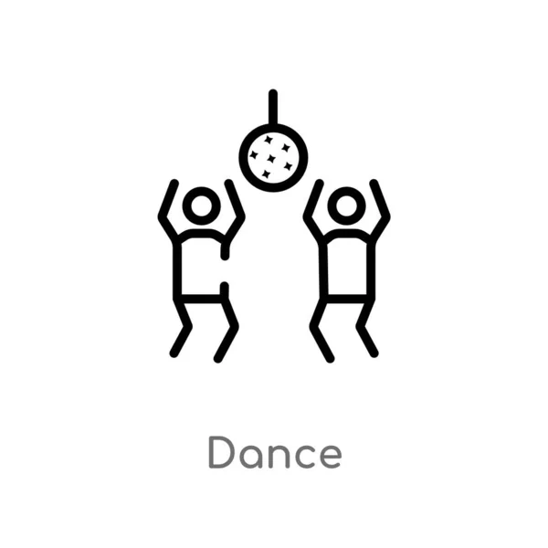 Outline Dance Vektor Icon Isolierte Schwarze Einfache Linie Element Illustration — Stockvektor