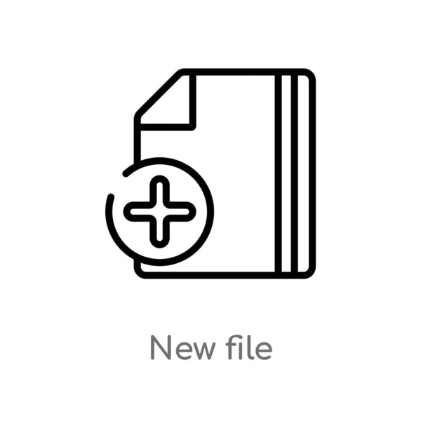 Obrysová Ikona Nového Souboru Izolovaná Černá Jednoduchá Čára Ilustrace Konceptu — Stockový vektor
