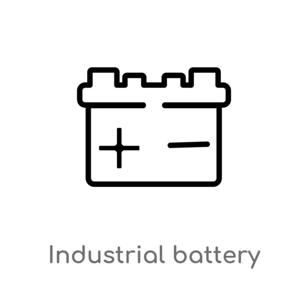 Ikona Wektorowej Baterii Przemysłowej Białym Tle Prosta Ilustracja Koncepcji Branżowego — Wektor stockowy