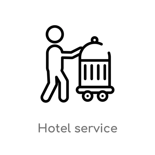 Umreißen Hotel Service Vektor Symbol Isolierte Schwarze Einfache Linie Element — Stockvektor