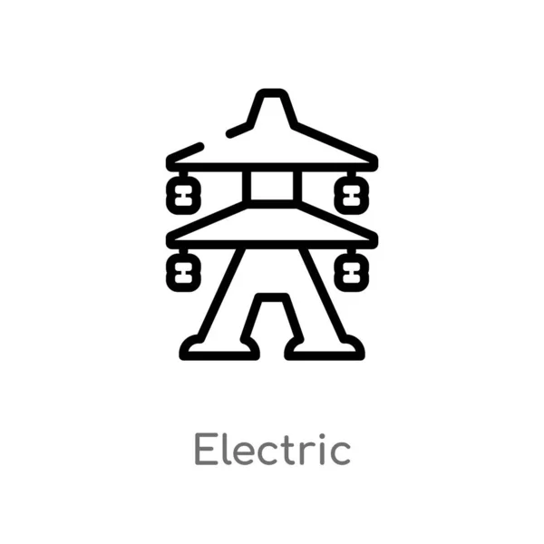 Ikona Wektora Elektrycznego Białym Tle Prosty Element Linii Ilustracji Koncepcji — Wektor stockowy