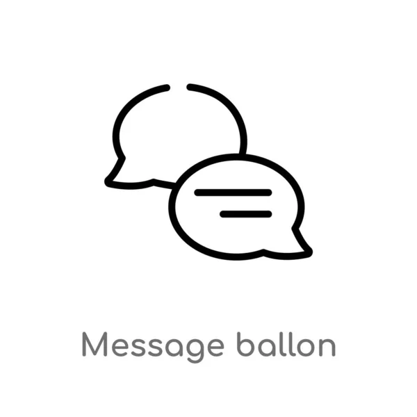 Contorno Mensaje Balon Vector Icono Aislado Negro Simple Línea Elemento — Archivo Imágenes Vectoriales