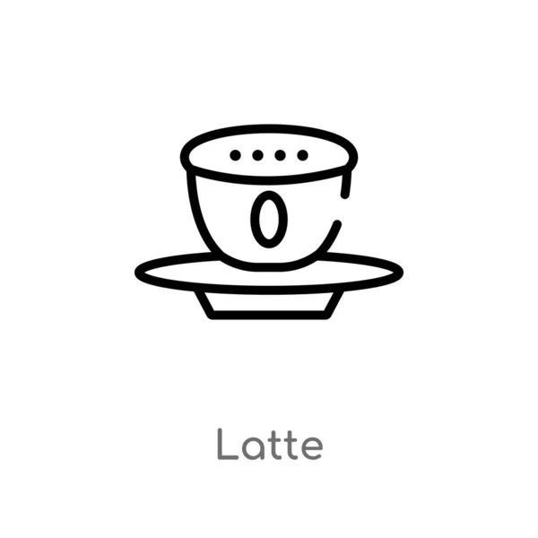 Esboço Latte Vetor Ícone Isolado Preto Simples Linha Elemento Ilustração — Vetor de Stock