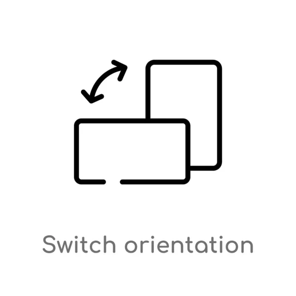 Omtrek Schakelaar Oriëntatie Knop Vector Pictogram Geïsoleerde Zwarte Eenvoudige Lijn — Stockvector