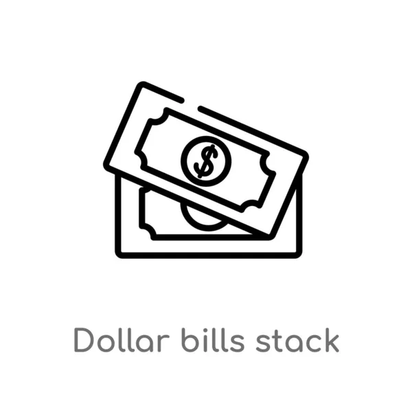 Delinear Dólar Contas Empilhar Vetor Ícone Ilustração Elemento Linha Simples —  Vetores de Stock