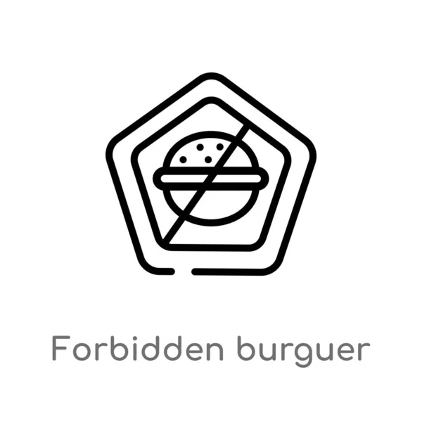 Contorno Icono Vectorial Burgués Prohibido Aislado Negro Simple Línea Elemento — Vector de stock