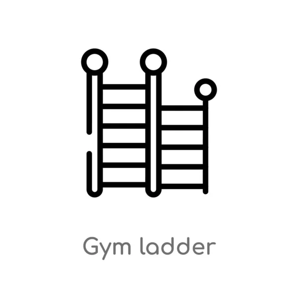 Περίγραμμα Γυμναστήριο Σκάλα Φορέα Εικονίδιο Απομονωμένη Μαύρη Απλή Γραμμή Εικόνα — Διανυσματικό Αρχείο