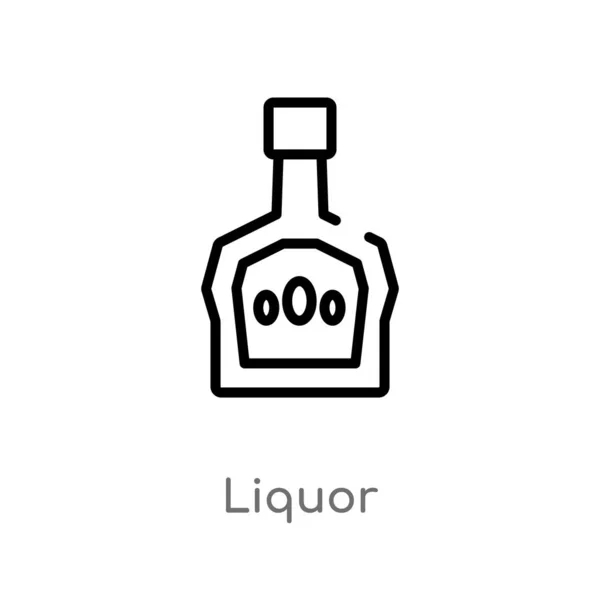 Outline Liquor Vector Icon Isolated Black Simple Line Element Illustration — Stock Vector