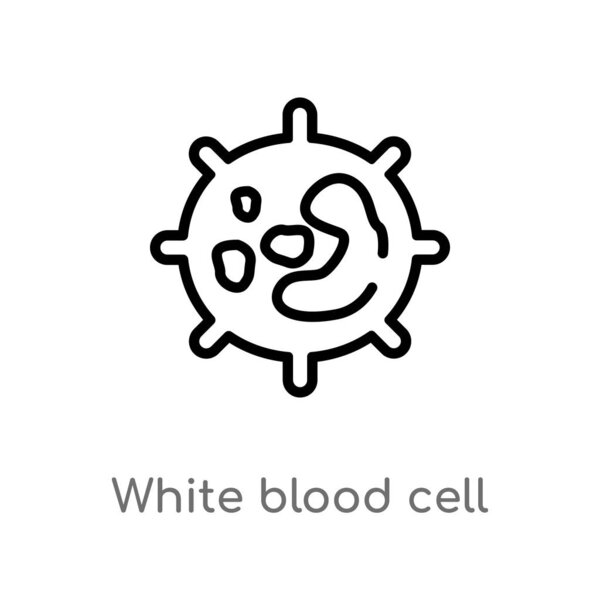 outline white blood cell vector icon. isolated black simple line element illustration from human body parts concept. editable vector stroke white blood cell icon on white background