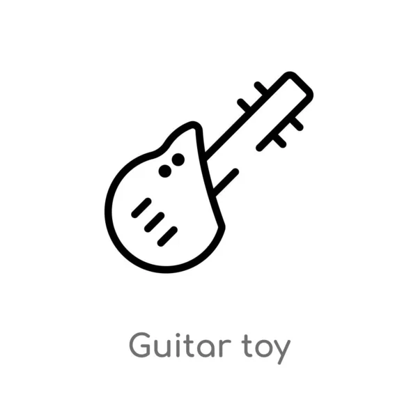 Outline Gitar Mainan Ikon Vektor Ilustrasi Elemen Sederhana Hitam Terisolasi - Stok Vektor