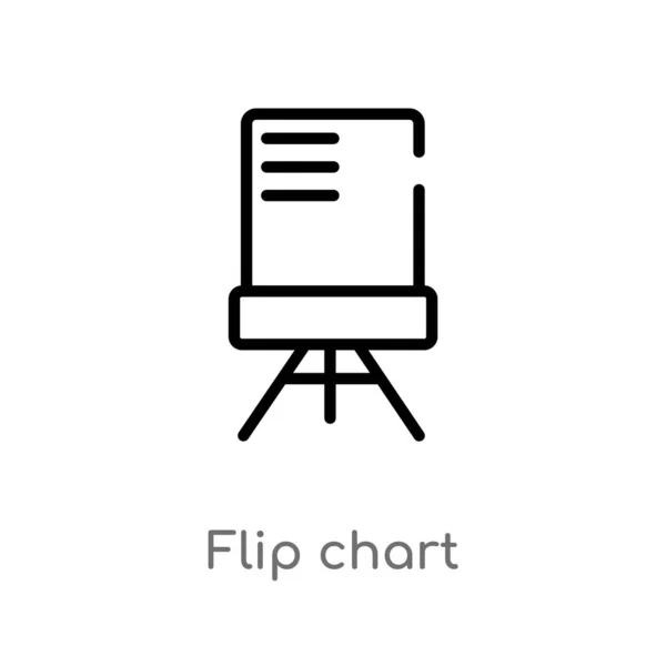 Overzicht Flip Grafiek Vector Pictogram Geïsoleerde Zwarte Eenvoudige Lijn Element — Stockvector