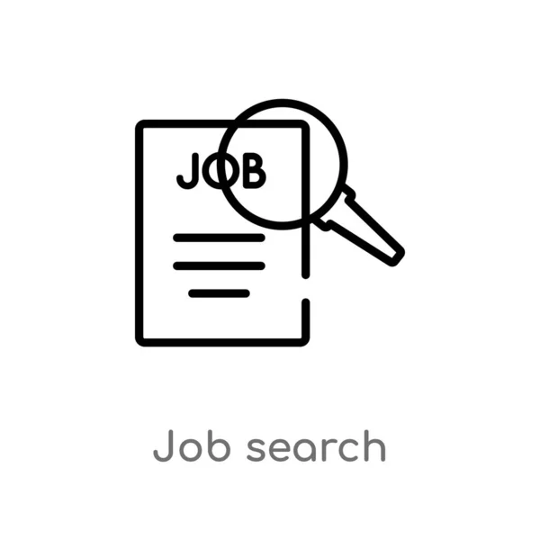 Εικονίδιο Διάνυσμα Αναζήτησης Εργασίας Διάρθρωσης Απομονωμένη Μαύρη Απλή Γραμμή Στοιχείο — Διανυσματικό Αρχείο
