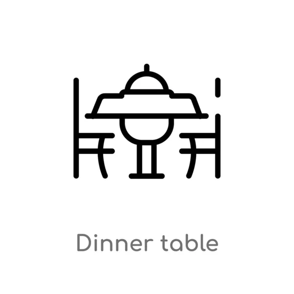 Umriss Tisch Vektor Symbol Vereinzelte Schwarze Einfache Linienelemente Aus Dem — Stockvektor