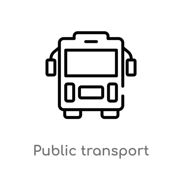 Esbozar Icono Del Vector Transporte Público Elemento Línea Simple Negro — Vector de stock