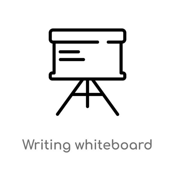 大纲写白板矢量图标 从教育概念中分离出黑色简单线元素图示 可编辑矢量描边在白色背景上书写白板图标 — 图库矢量图片