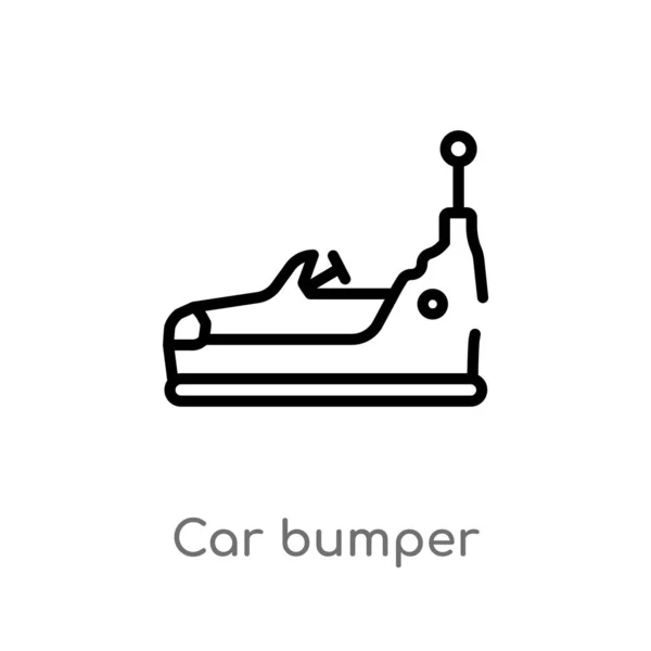 Контур Автомобіля Бампер Вектор Значок Ізольована Чорна Проста Ілюстрація Елемента — стоковий вектор