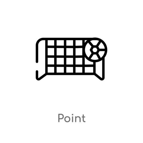 轮廓点矢量图标 查出的黑简单的线元素例证从橄榄球概念 白色背景上的可编辑矢量笔划点图标 — 图库矢量图片