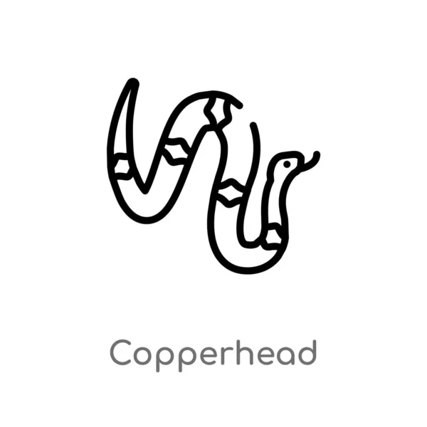 Outline Copperhead Vector Icon Isolated Black Simple Line Element Illustration — Stock Vector