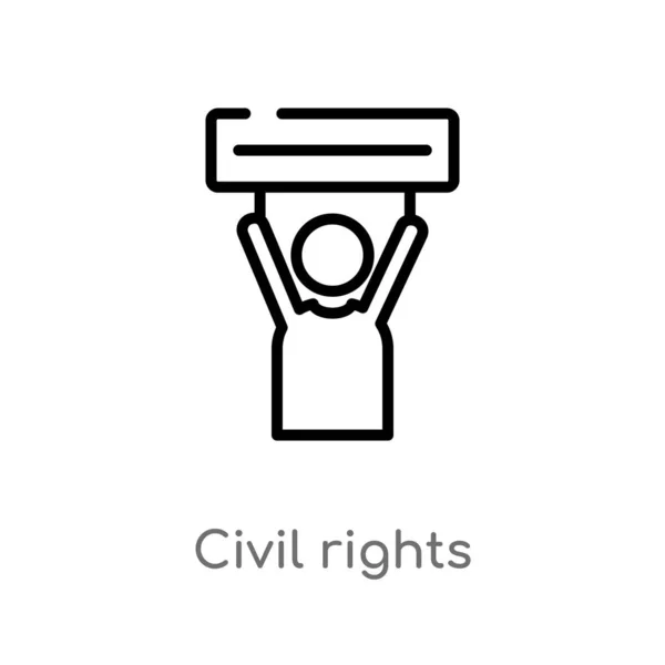Tracer Icône Vectorielle Des Droits Civils Illustration Isolée Élément Ligne — Image vectorielle