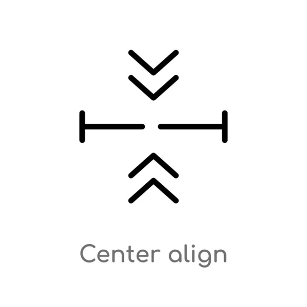 Kontur Wyśrodkuj Ikonę Wektora Białym Tle Prosta Ilustracja Element Linii — Wektor stockowy