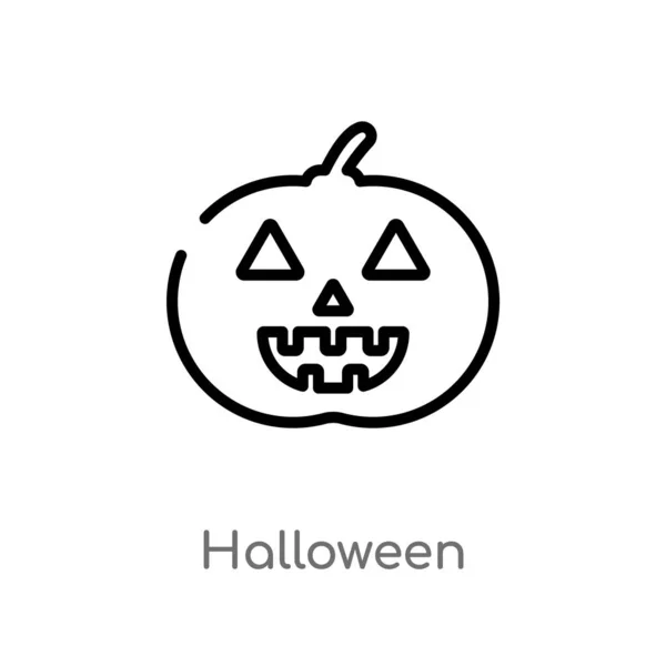 Kontur Halloween Vektor Ikon Isolerad Svart Enkel Linjeelement Illustration Från — Stock vektor