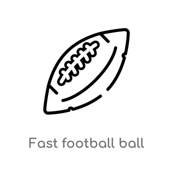 Outline Fast Football Ball Vector Icon Isolated Black Simple Line — Stock Vector