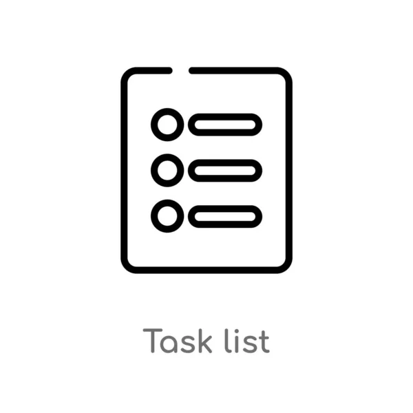 Umreißt Das Vektor Symbol Der Aufgabenliste Vereinzelte Darstellung Schwarzer Einfacher — Stockvektor