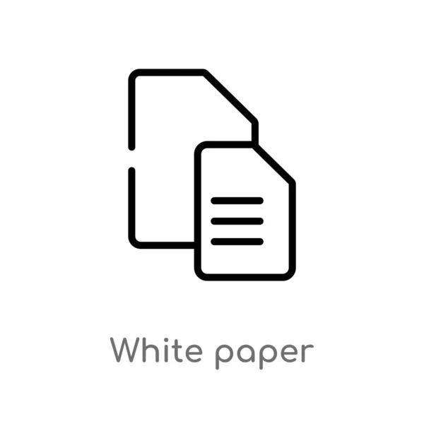 Overzicht Wit Papier Vector Icoon Geïsoleerde Zwarte Eenvoudige Lijn Element — Stockvector