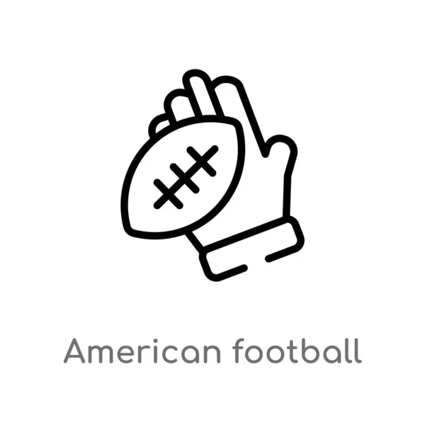 Umriss American Football Spieler Hand Hält Den Ball Vektor Symbol — Stockvektor