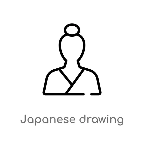 Umriss Japanischen Zeichenvektorsymbol Vereinzelte Darstellung Schwarzer Einfacher Linien Aus Dem — Stockvektor