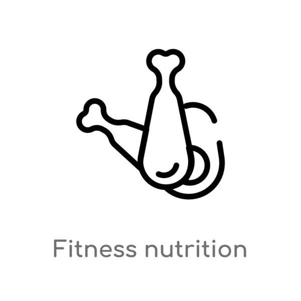 Overzicht Fitness Voeding Vector Icon Geïsoleerde Zwarte Eenvoudige Lijn Element — Stockvector