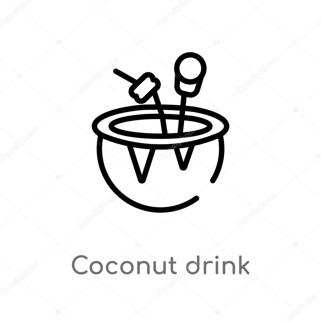 outline coconut drink vector icon isolated black simple line element illustration from drinks concept editable vector stroke coconut drink icon on white background premium vector in adobe illustrator ai ai wdrfree